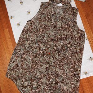 Rainforest Cafe Leopard Blouse XL